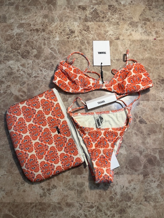 triangl swimwear Other - triangl swimwear Orange Paisley Print Bikini Set
